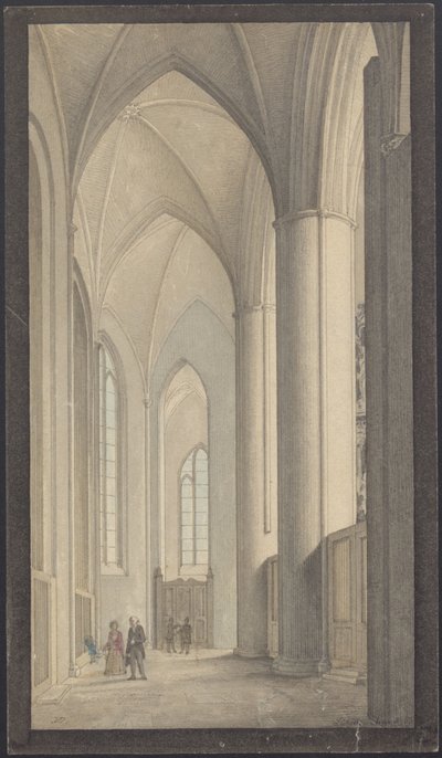 Interieur van de Lübeckse kathedraal 1855 door Vilhelm Dahlerup